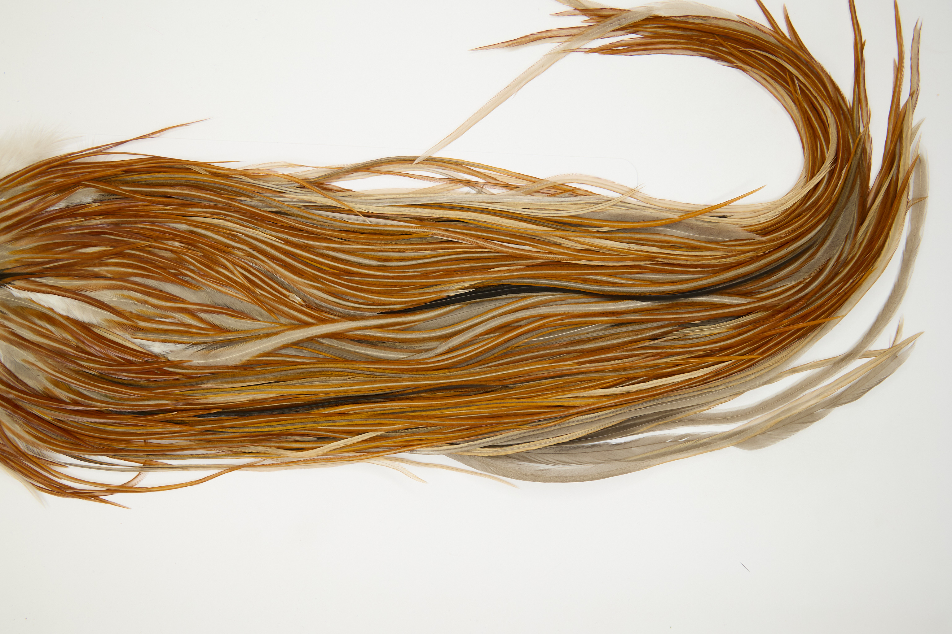12547 JimsFlyCo Dry Fly Hackle Grade 1 Rooster Saddle Honey Dun Ties Size 10-12