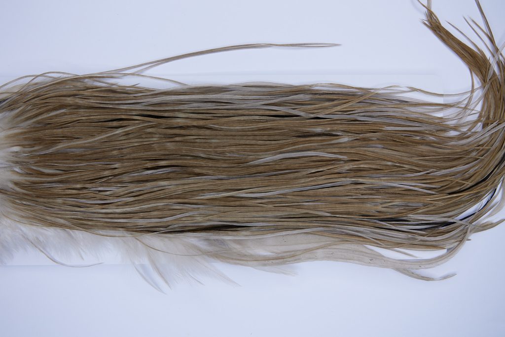 793 Hebert Dry Fly Hackle Bronze Grade Rooster Saddle Light Tan Dun Ties Size 12-14