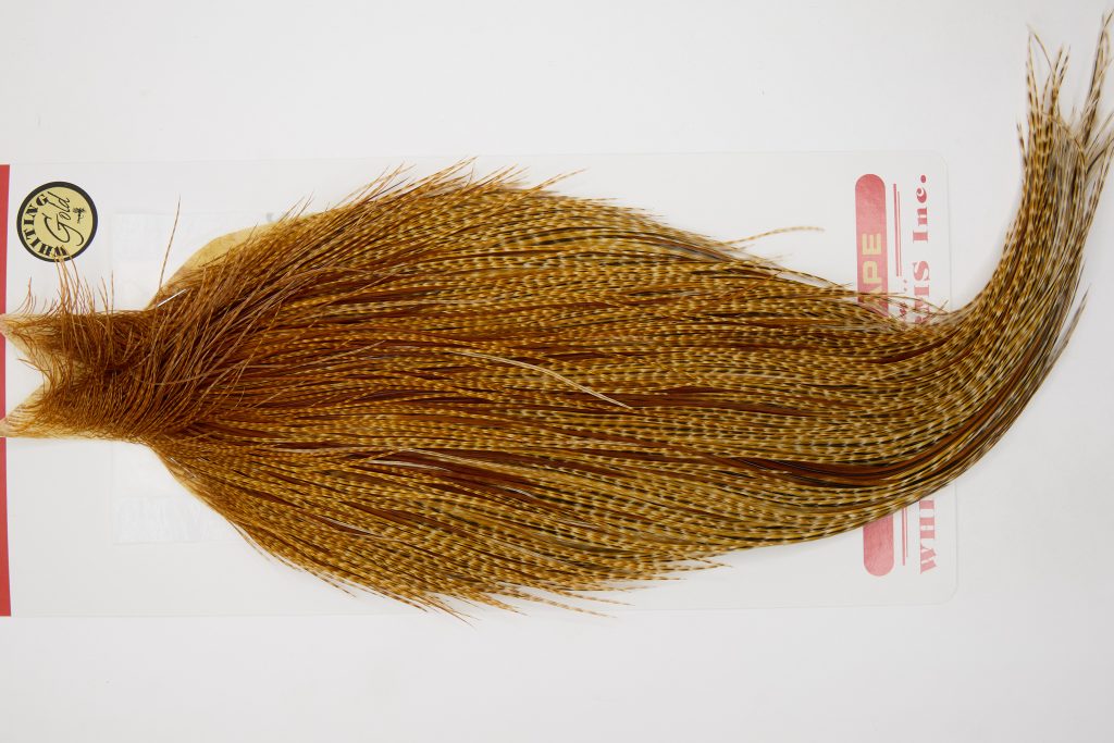 12620 Whiting Dry Fly Hackle Gold Grade Rooster Cape Dark Barred Ginger Ties Size 10-24