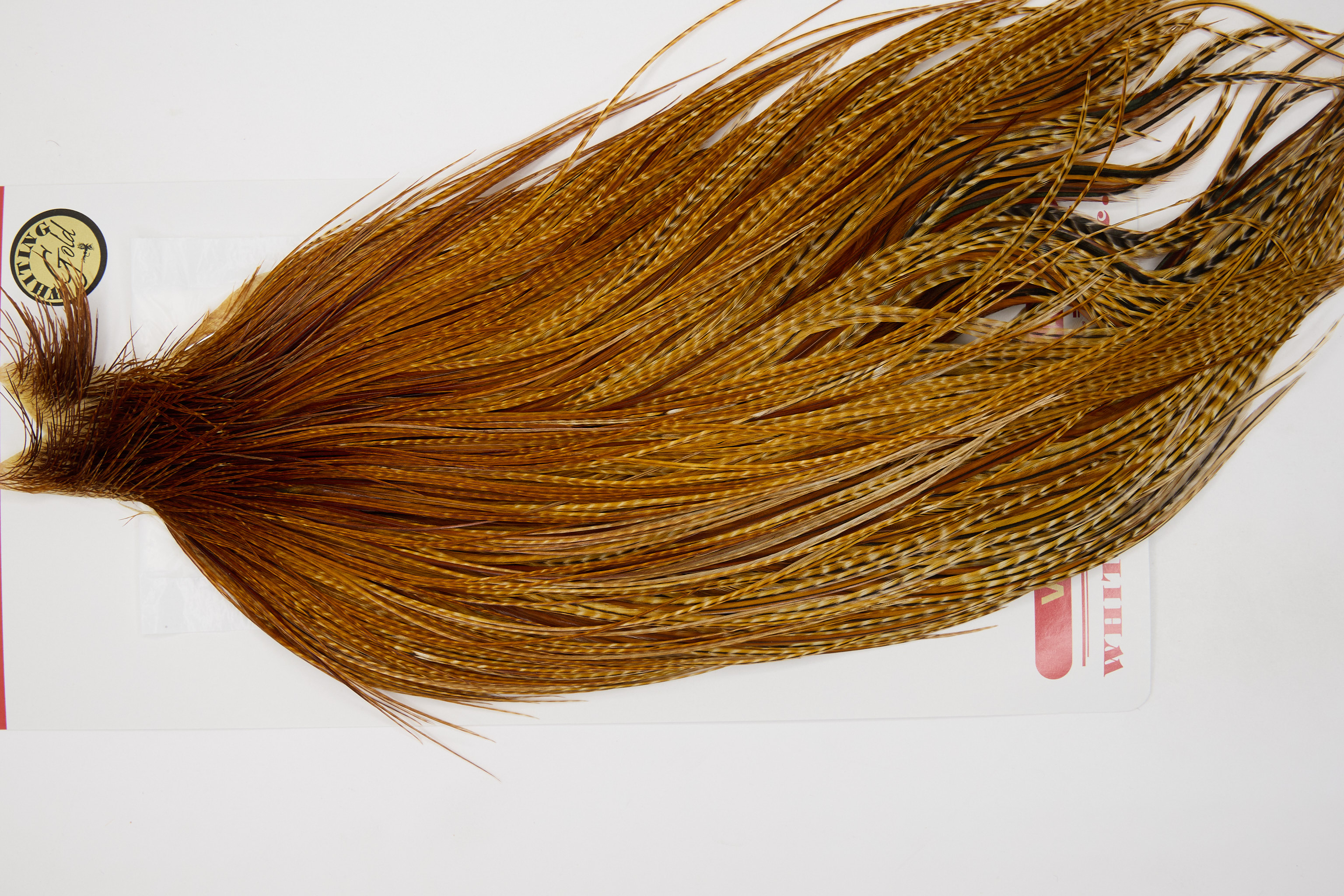 12621 Whiting Dry Fly Hackle Gold Grade Rooster Cape Dark Barred Ginger Ties Size 10-24