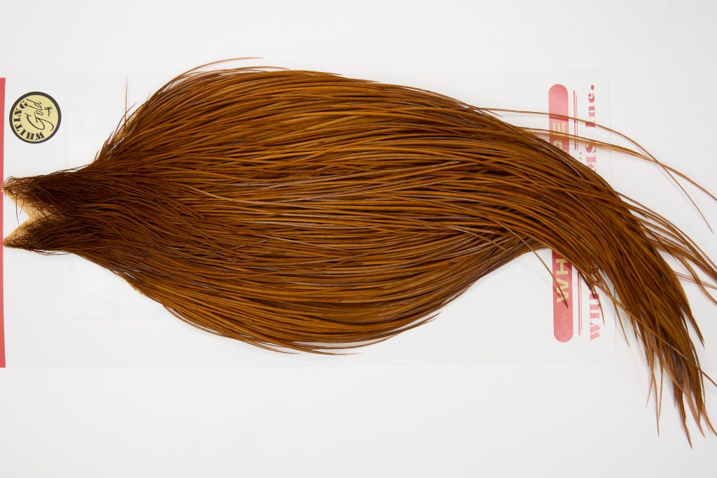 12622 Whiting Dry Fly Hackle Gold Grade Rooster Cape Brown Ties Size 10-22
