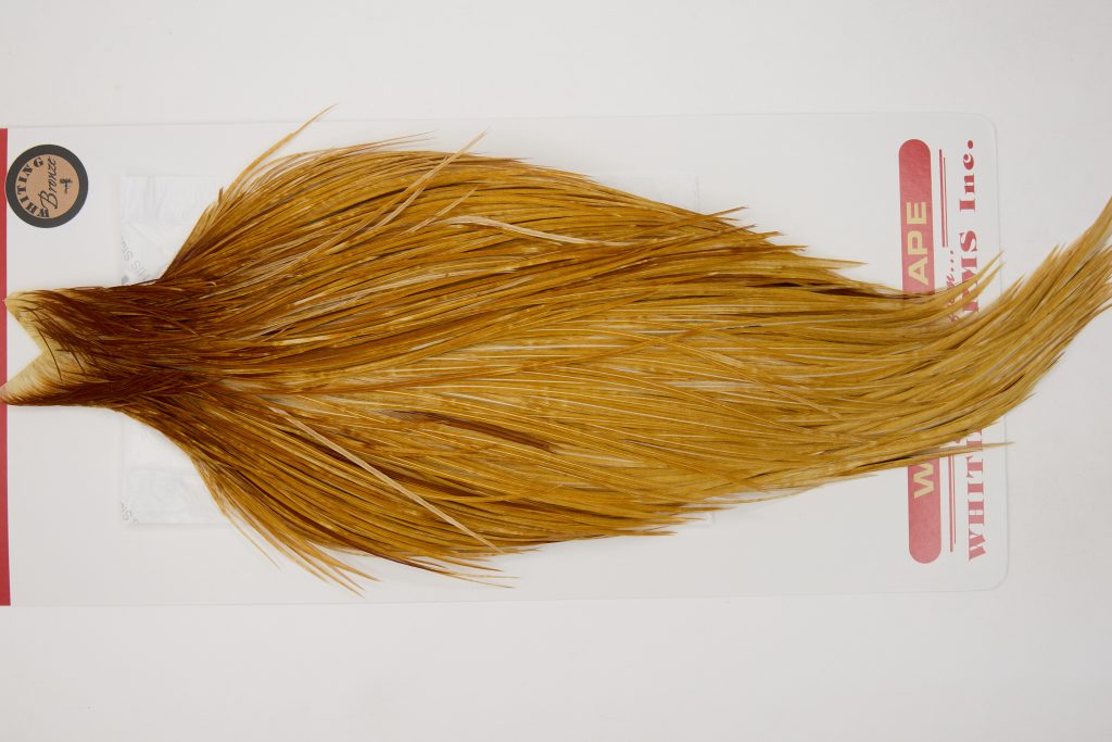 12628 Whiting Dry Fly Hackle Bronze Grade Rooster Cape Medium Ginger Ties Size 10-22
