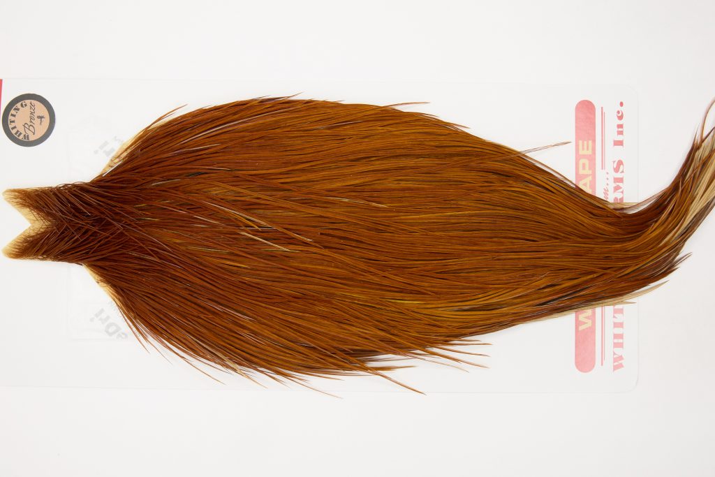 12642 Whiting Dry Fly Hackle Bronze Grade Rooster Cape Brown Ties Size 10-24