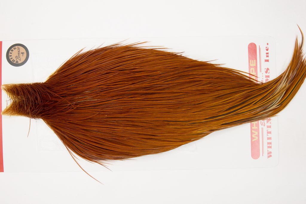 12643 Whiting Dry Fly Hackle Bronze Grade Rooster Cape Brown Ties Size 10-24