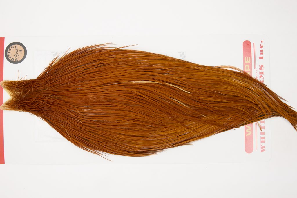 12644 Whiting Dry Fly Hackle Bronze Grade Rooster Cape Brown Ties Size 8-22