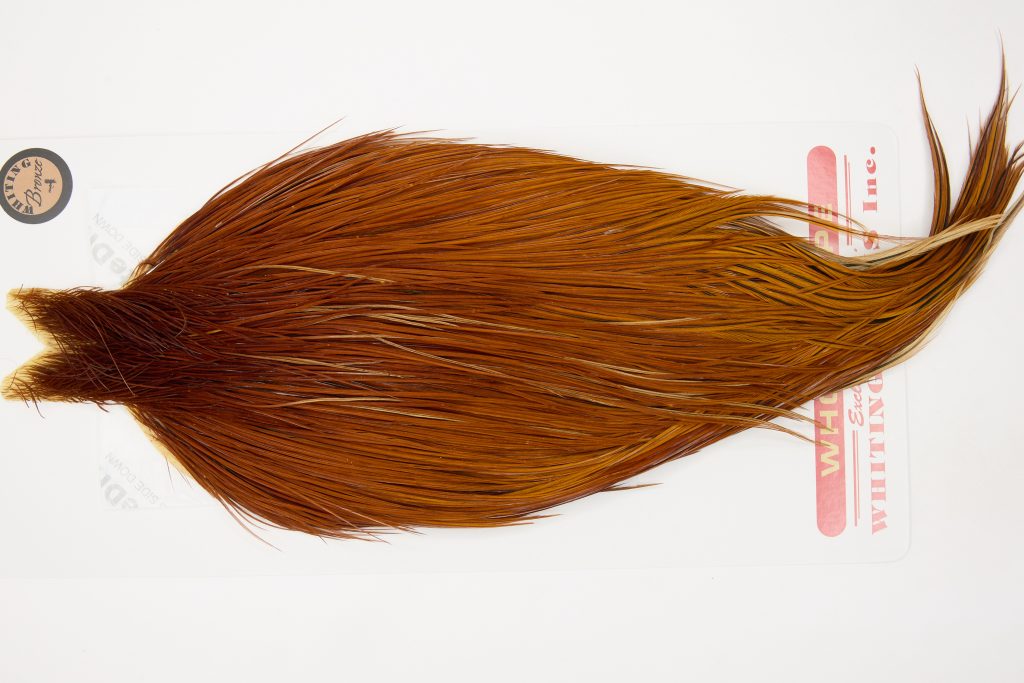 12645 Whiting Dry Fly Hackle Bronze Grade Rooster Cape Brown Ties Size 8-20