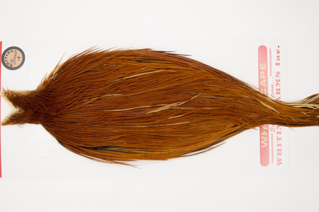 12646 Whiting Dry Fly Hackle Bronze Grade Rooster Cape Brown Ties Size 10-22