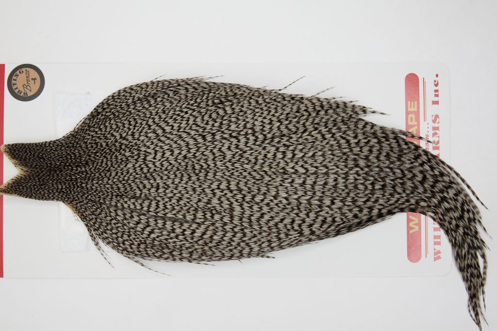 12647 Whiting Dry Fly Hackle Bronze Grade Rooster Cape Grizzly Medium Dun Ties Size 8-22