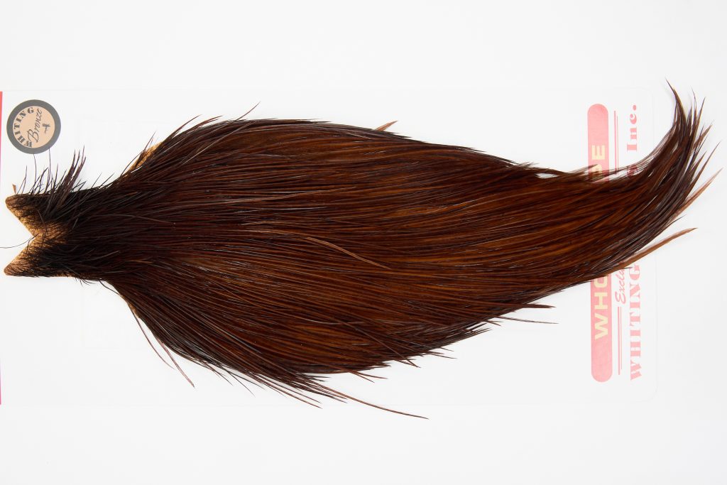 12650 Whiting Dry Fly Hackle Bronze Grade Rooster Cape Coachman Brown Ties Size 10-20