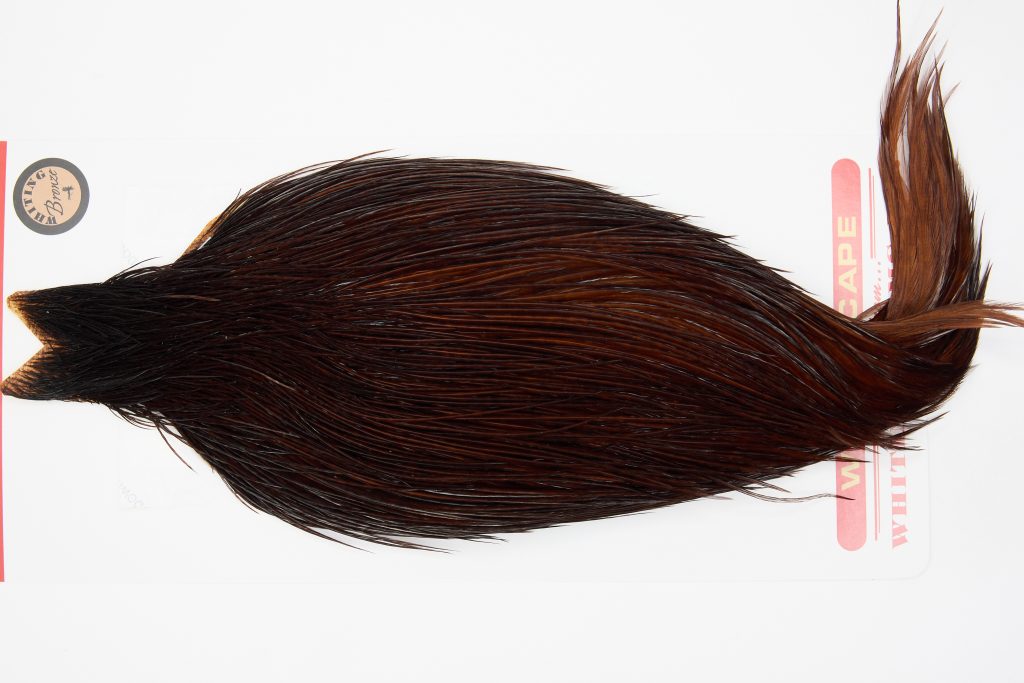 12651 Whiting Dry Fly Hackle Bronze Grade Rooster Cape Coachman Brown Ties Size 10-20