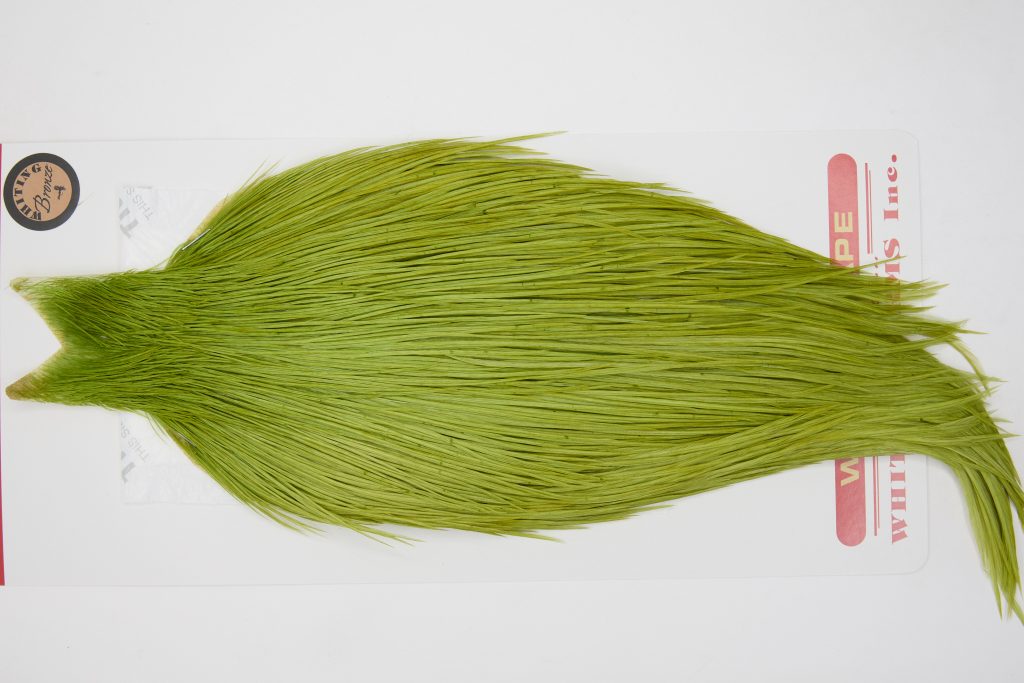 12655 Whiting Dry Fly Hackle Bronze Grade Rooster Cape Olive Ties Size 10-22