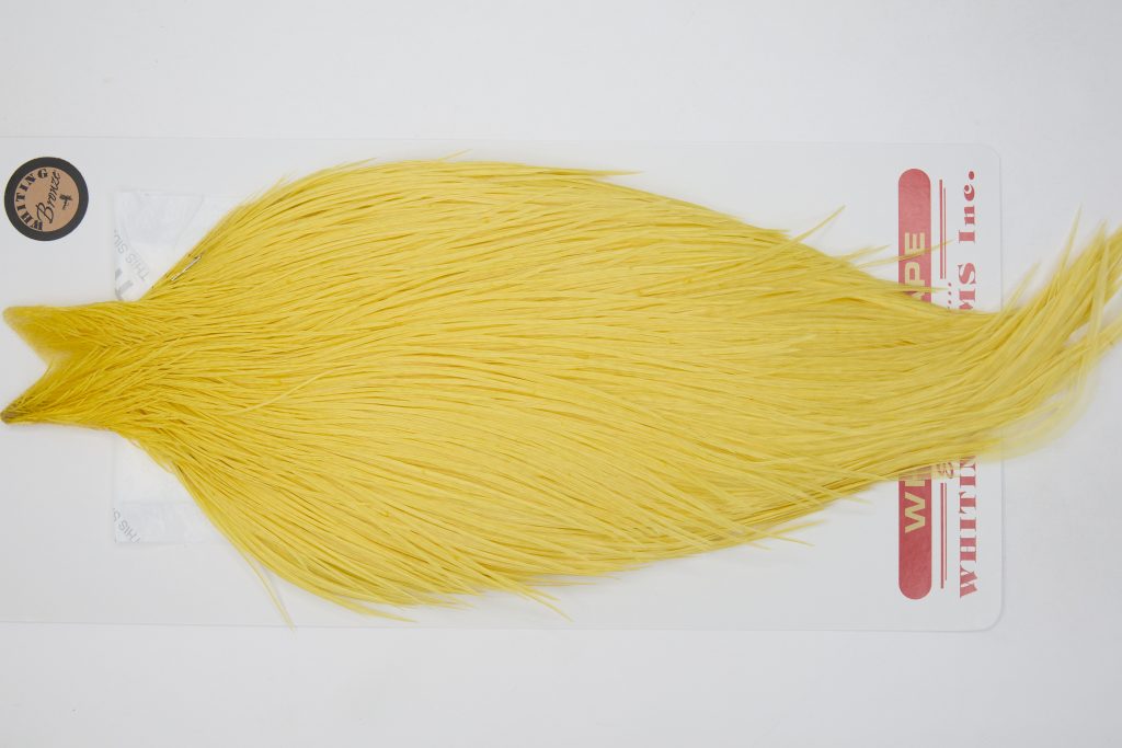 12659 Whiting Dry Fly Hackle Bronze Grade Rooster Cape Pale Yellow Ties Size 8-22