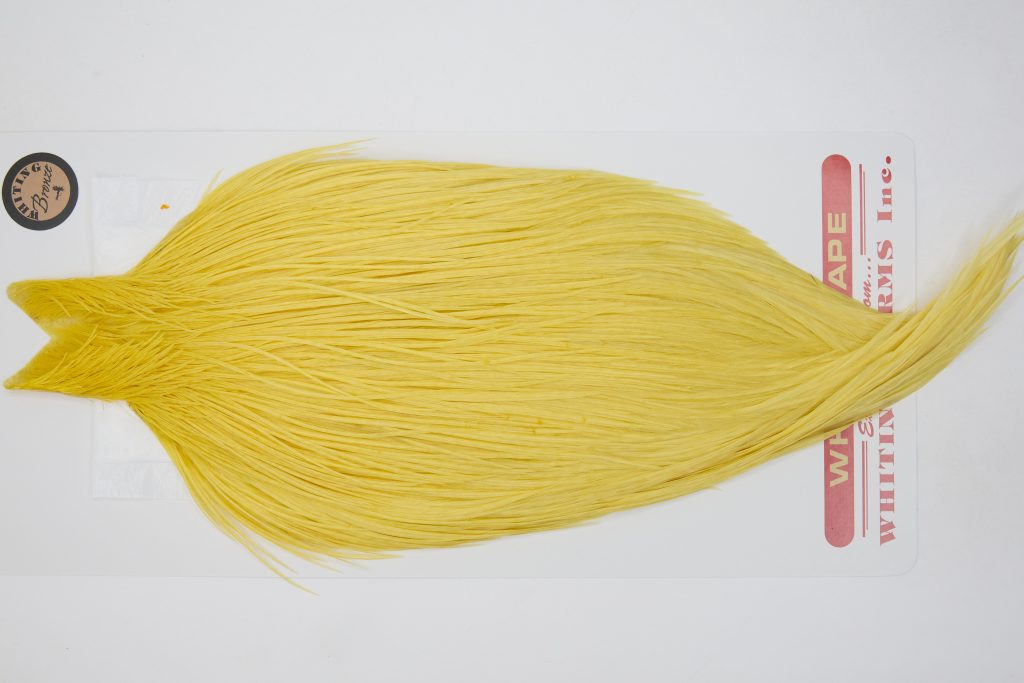12660 Whiting Dry Fly Hackle Bronze Grade Rooster Cape Pale Yellow Ties Size 8-20