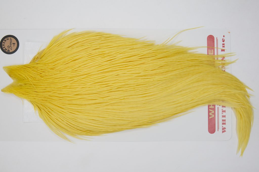 12662 Whiting Dry Fly Hackle Bronze Grade Rooster Cape Pale Yellow Ties Size 10-20
