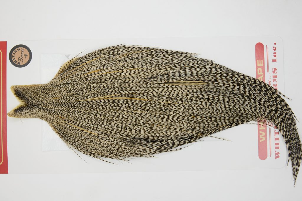 12676 Whiting Dry Fly Hackle Bronze Grade Rooster Cape Grizzly Variant Ties Size 10-24