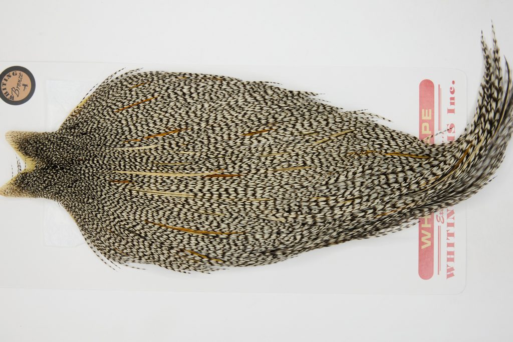12678 Whiting Dry Fly Hackle Bronze Grade Rooster Cape Grizzly Variant Ties Size 8-20
