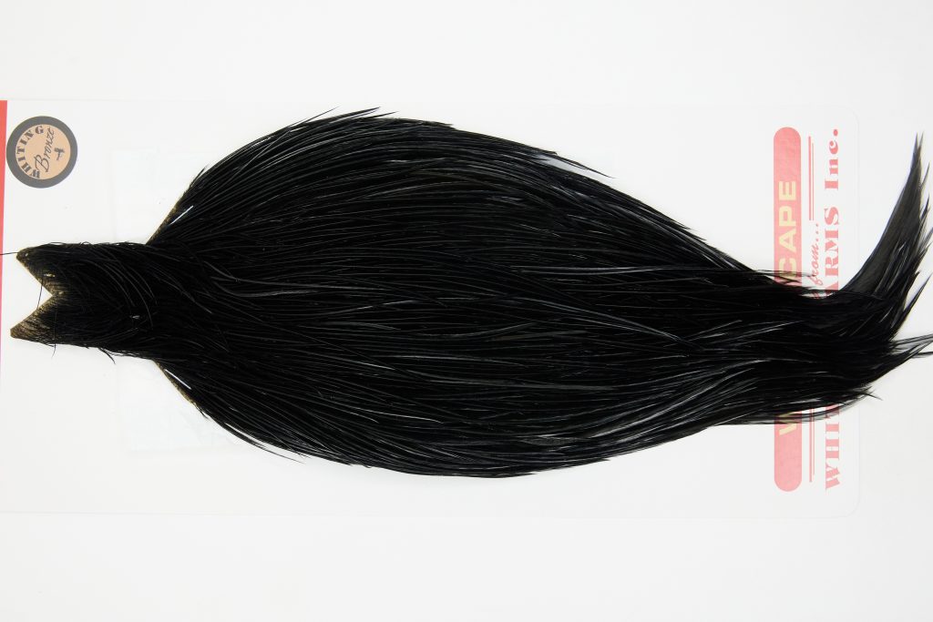 12682 Whiting Dry Fly Hackle Bronze Grade Rooster Cape Black Ties Size 8-20