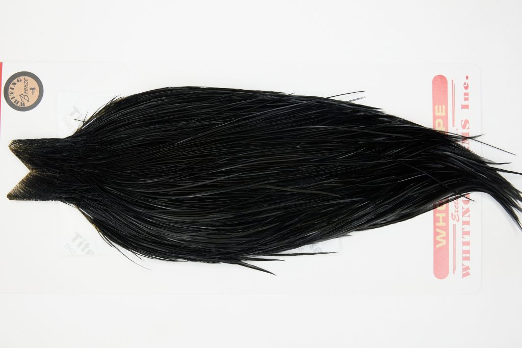 12685 Whiting Dry Fly Hackle Bronze Grade Rooster Cape Black Ties Size 8-20