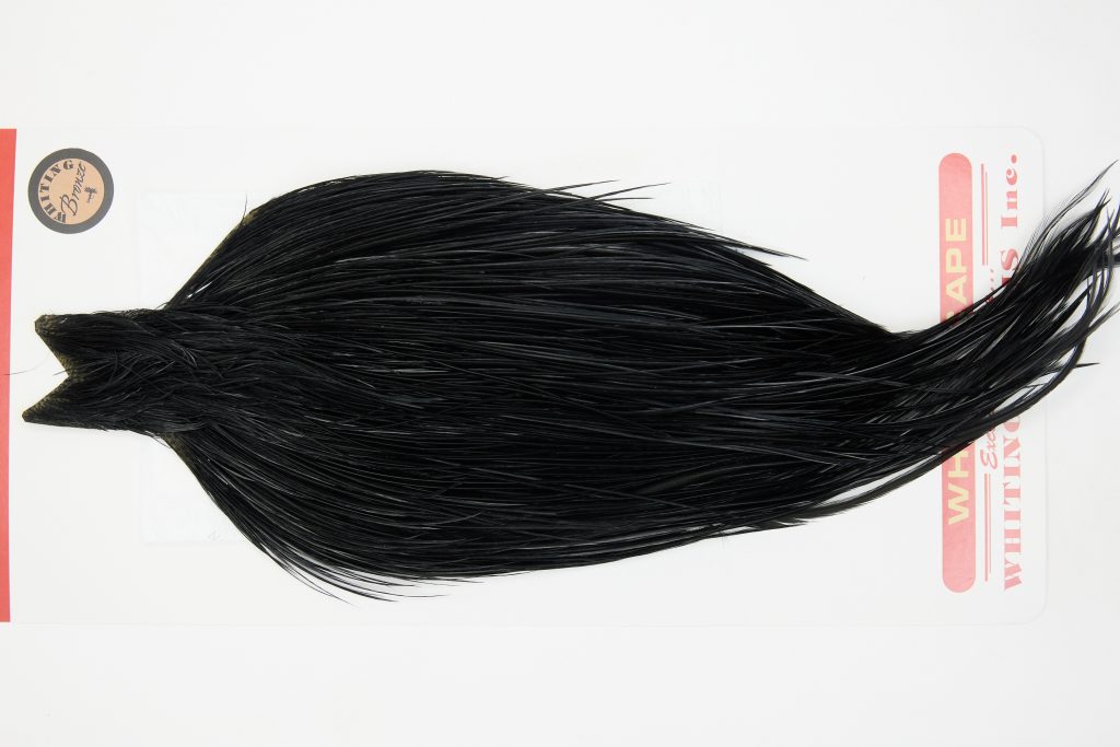 12687 Whiting Dry Fly Hackle Bronze Grade Rooster Cape Black Ties Size 10-20