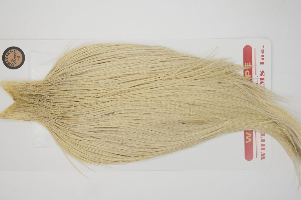 12691 Whiting Dry Fly Hackle Bronze Grade Rooster Cape Ghost Barred White Ties Size 10-22