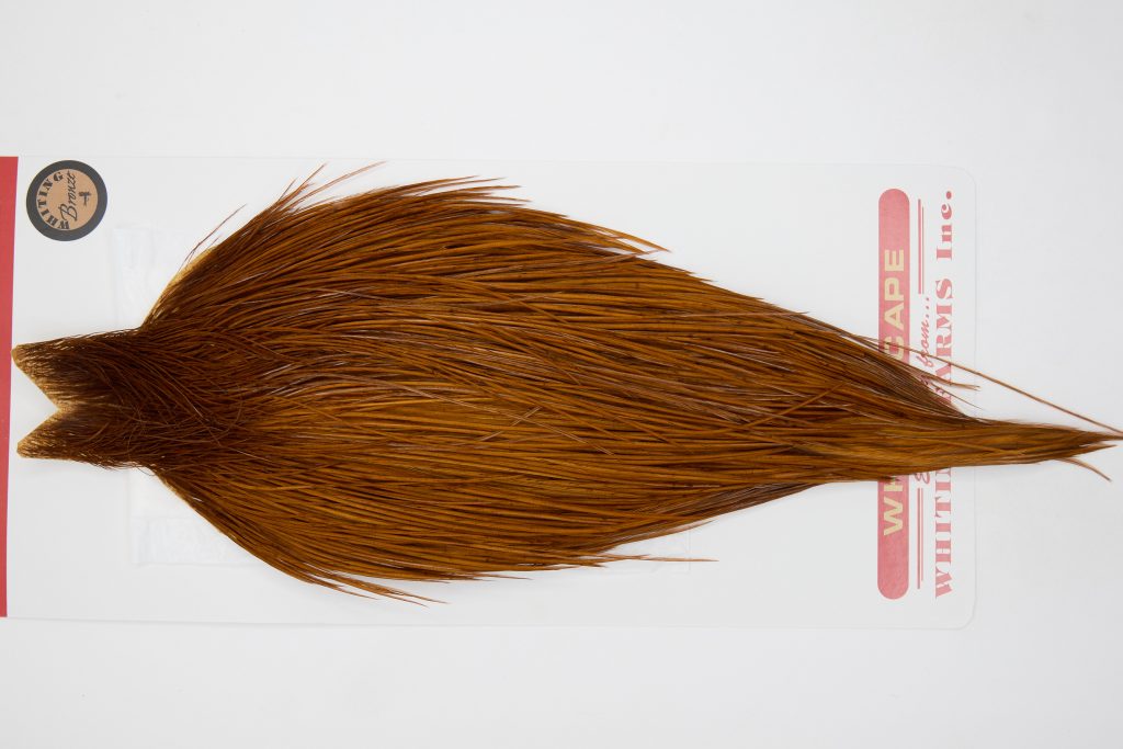 12701 Whiting Dry Fly Hackle Bronze Grade Rooster Cape Brown Ties Size 10-26