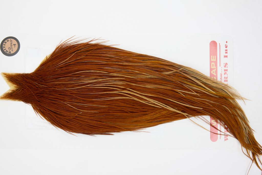 12710 Whiting Dry Fly Hackle Bronze Grade Rooster Cape Brown Ties Size 10-24