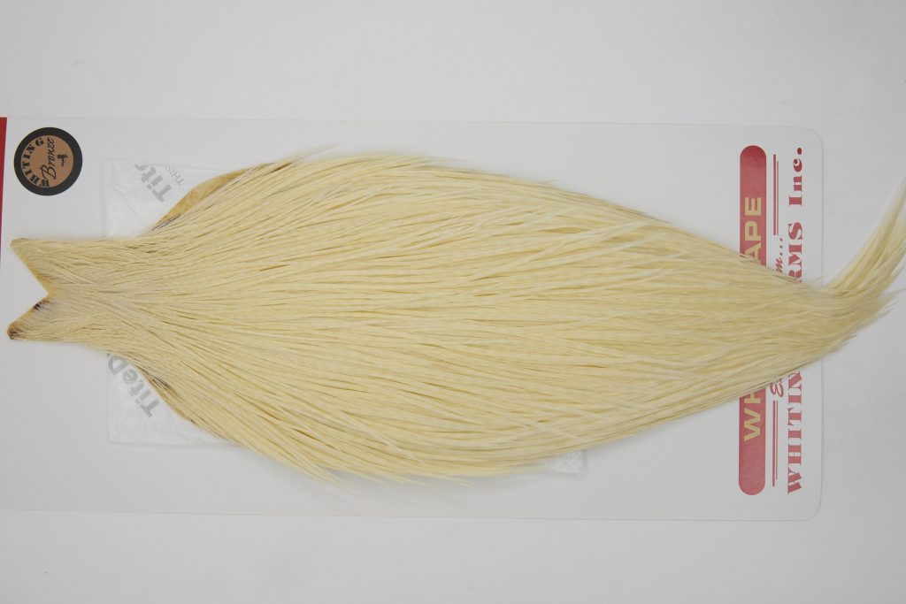 12714 Whiting Dry Fly Hackle Bronze Grade Rooster Cape White Ties Size 10-20