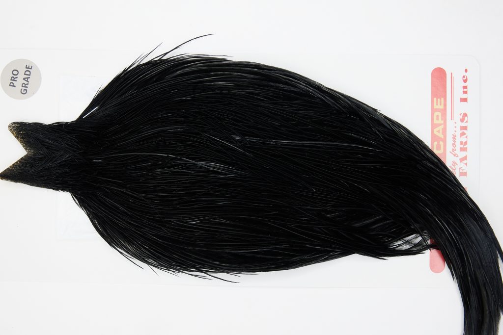 12766 Whiting Dry Fly Hackle Pro Grade Rooster Cape Black Ties Size 8-20