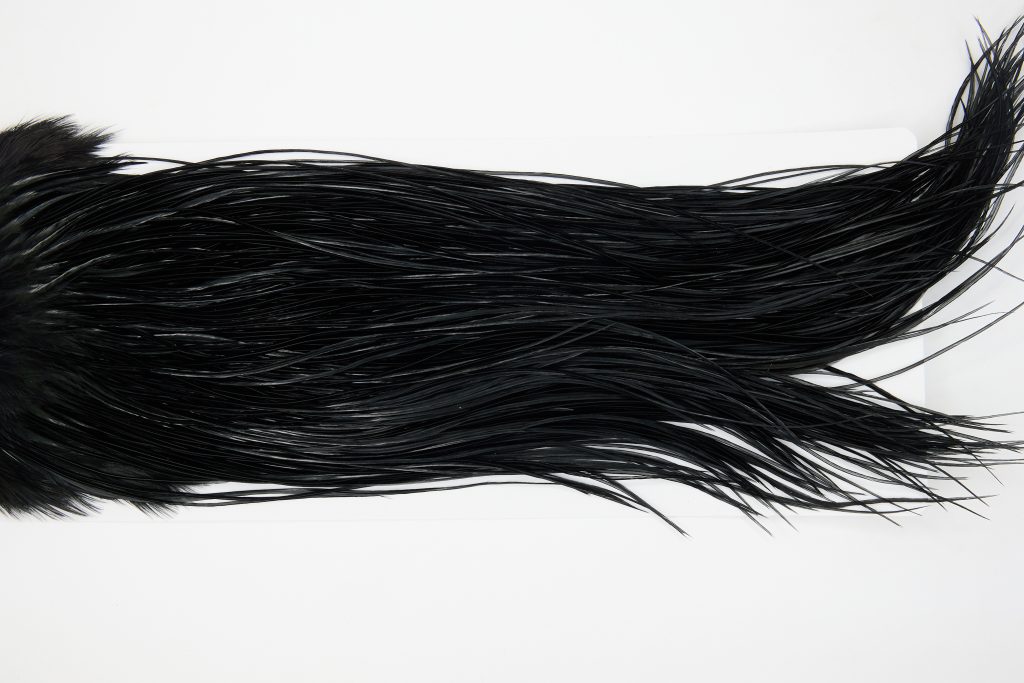 12834 Whiting Hackle Bronze Grade Midge Saddle Black Ties Size 16-18