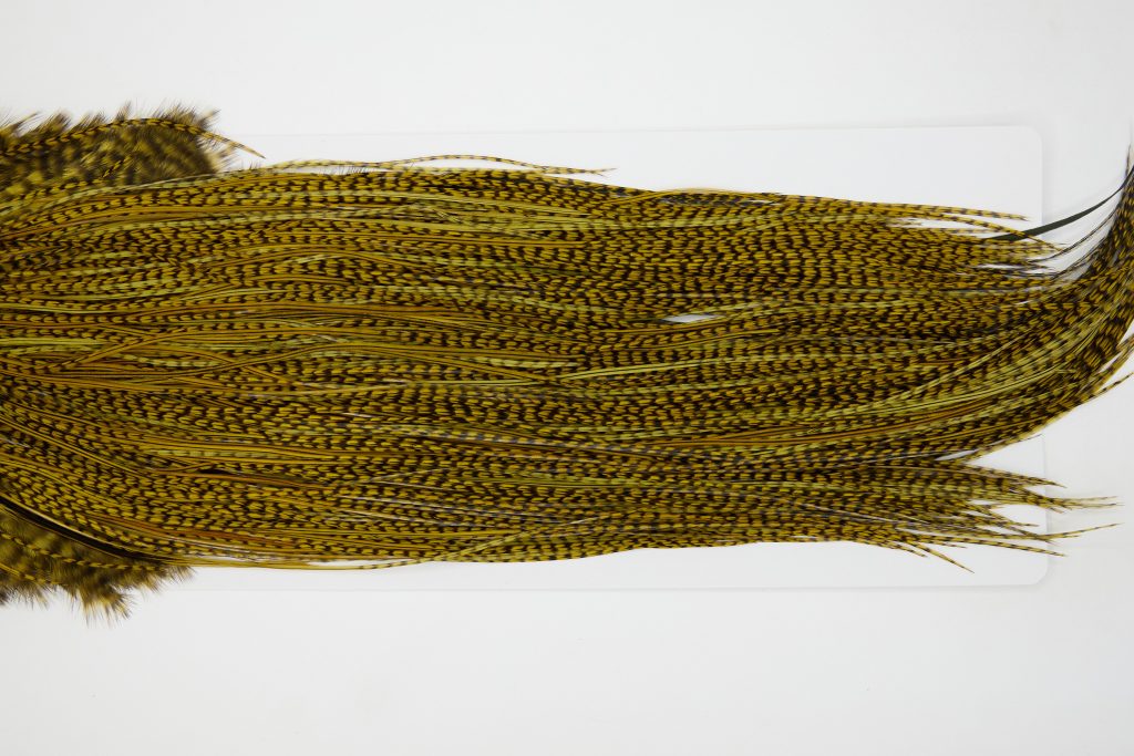 12848 Whiting Hackle Pro Grade Midge Saddle Grizzly Golden Olive Ties Size 14-18