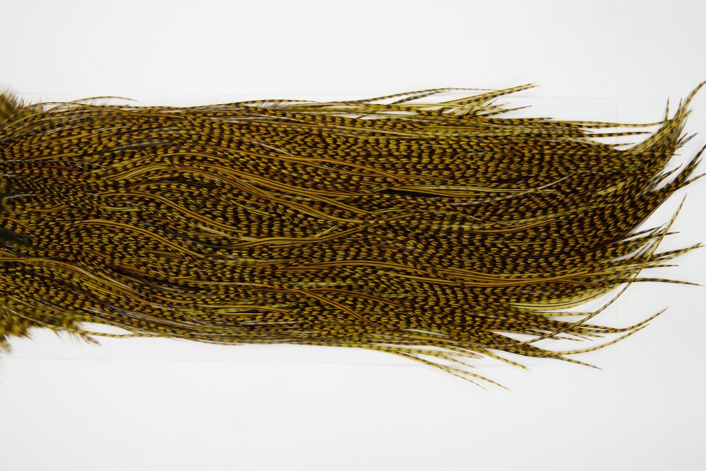 12849 Whiting Hackle Pro Grade Midge Saddle Grizzly Golden Olive Ties Size 14-18