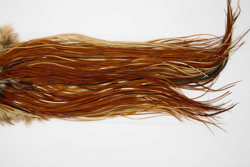 12900 Whiting Dry Fly Hackle Bronze Grade Rooster Saddle Medium Ginger Ties Size 16-18