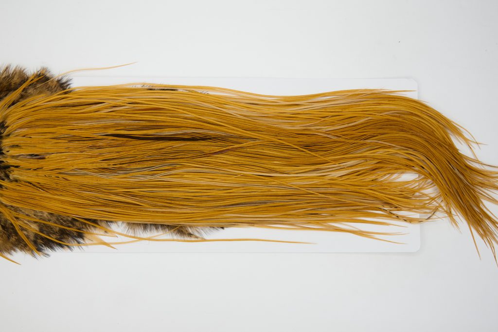 12912 Whiting Dry Fly Hackle Bronze Grade Rooster Saddle Medium Ginger Ties Size 16-20