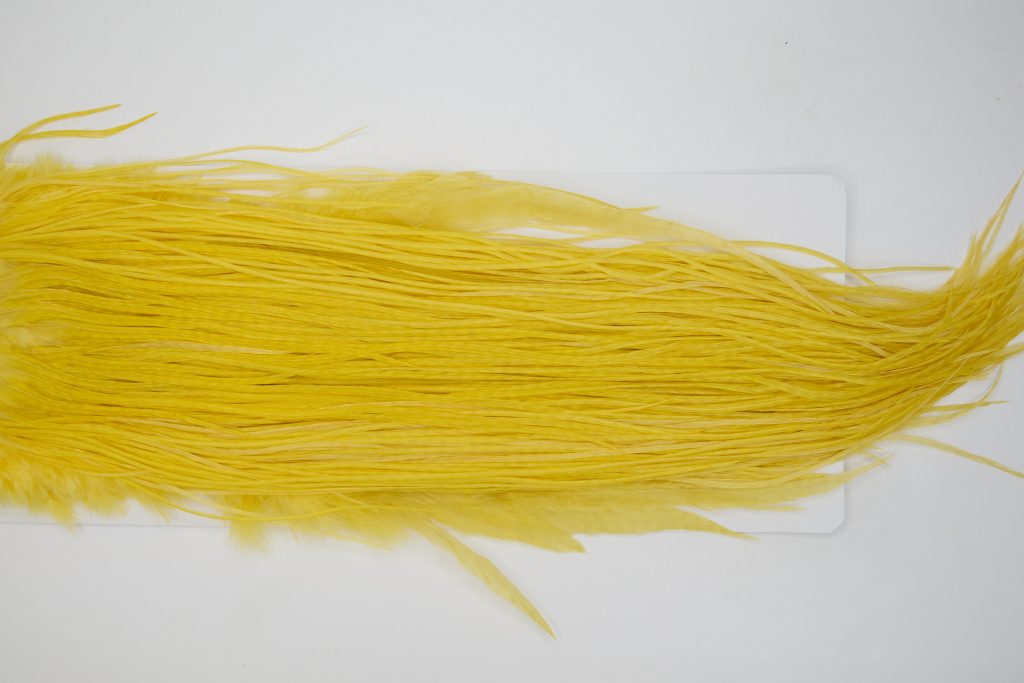 12917 Whiting Dry Fly Hackle Bronze Grade Rooster Saddle Pale Yellow Ties Size 14-16