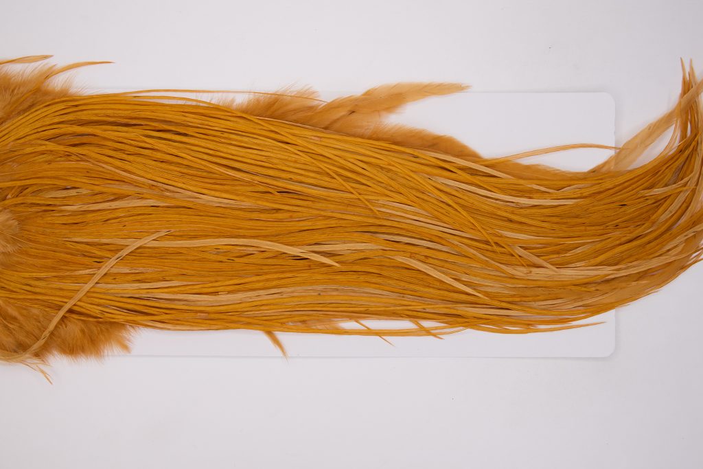 12926 Whiting Dry Fly Hackle Bronze Grade Rooster Saddle Golden Brown Ties Size 12-14
