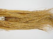12940 Whiting Dry Fly Hackle Bronze Grade Rooster Saddle Barred Medium Ginger Ties Size 14-18