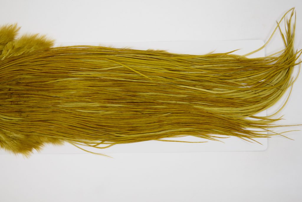 12956 Whiting Dry Fly Hackle Bronze Grade Rooster Saddle Golden Olive Ties Size 12-16