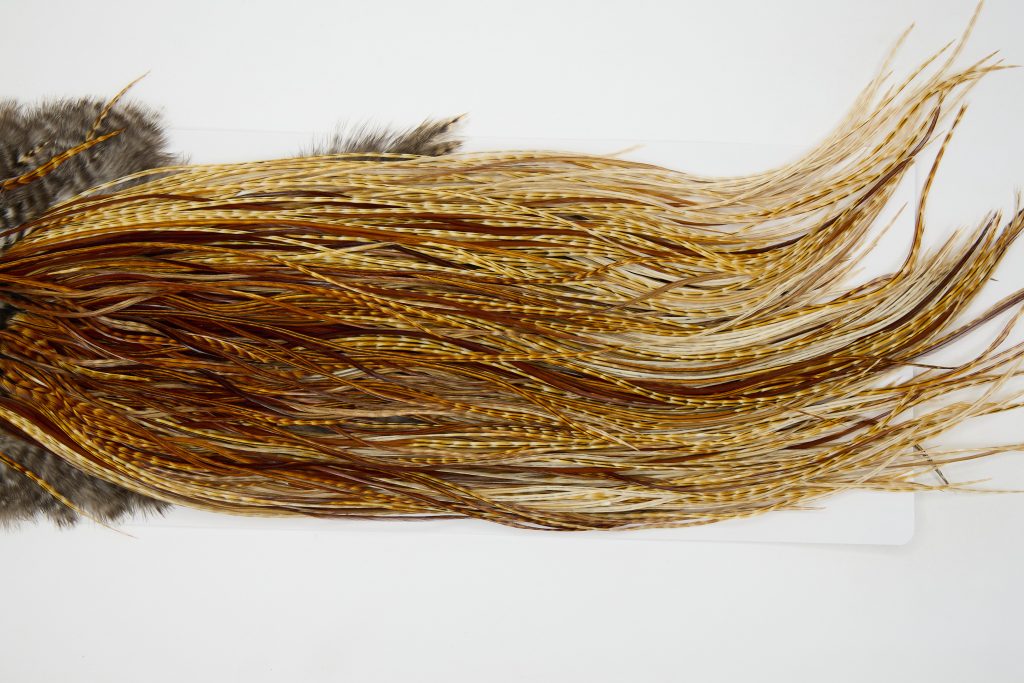 12980 Whiting Dry Fly Hackle Pro Grade Rooster Saddle Dark Barred Ginger Ties Size 14-18