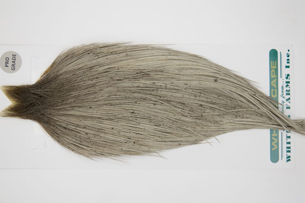 13015 Hebert Dry Fly Hackle Pro Grade Rooster Cape Light Grey Dun Ties Size 8-22