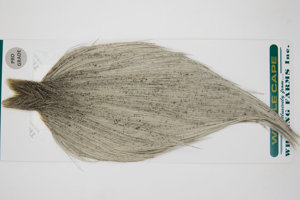 13016 Hebert Dry Fly Hackle Pro Grade Rooster Cape Light Grey Dun Ties Size 10-22