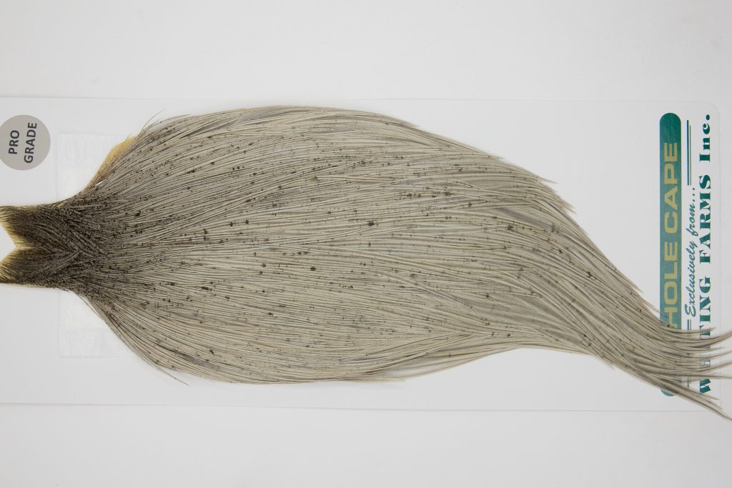 13017 Hebert Dry Fly Hackle Pro Grade Rooster Cape Light Grey Dun Ties Size 8-22
