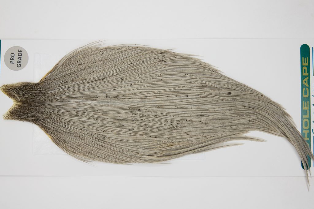 13018 Hebert Dry Fly Hackle Pro Grade Rooster Cape Light Grey Dun Ties Size 8-22