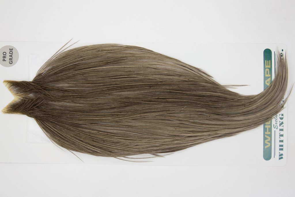 13029 Hebert Dry Fly Hackle Pro Grade Rooster Cape Medium Grey Dun Ties Size 8-22