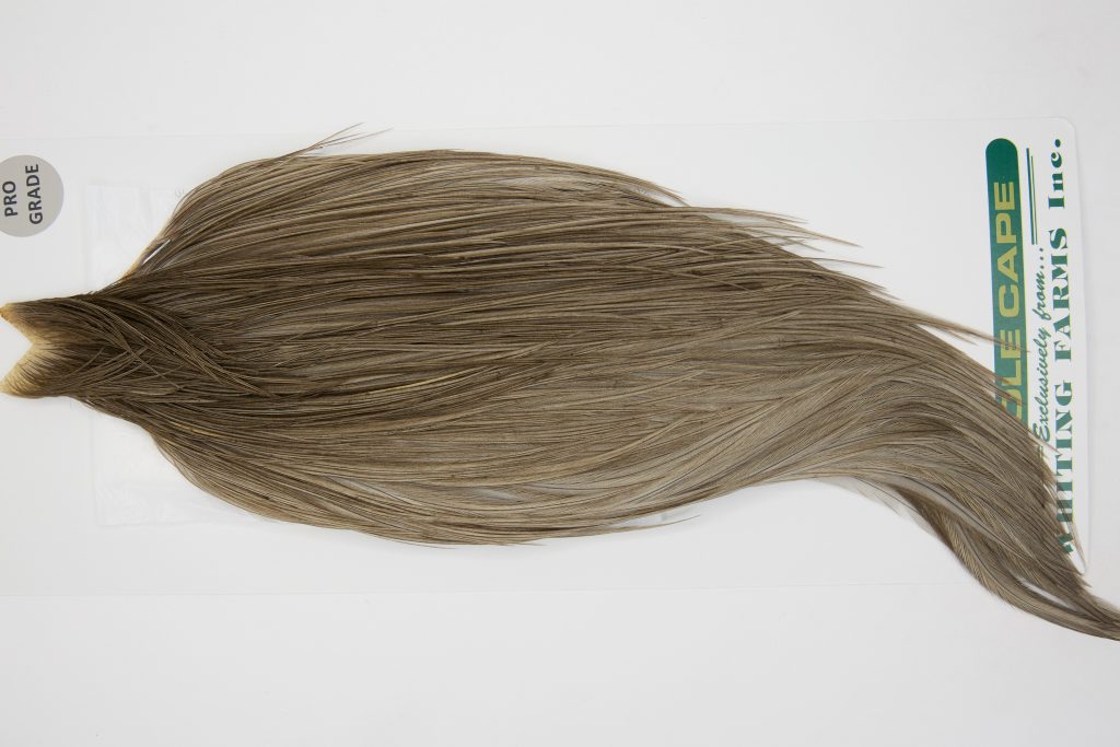 13030 Hebert Dry Fly Hackle Pro Grade Rooster Cape Medium Grey Dun Ties Size 6-20