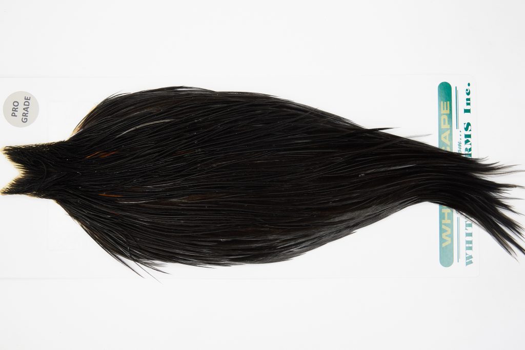 13035 Hebert Dry Fly Hackle Pro Grade Rooster Cape Black Ties Size 10-20