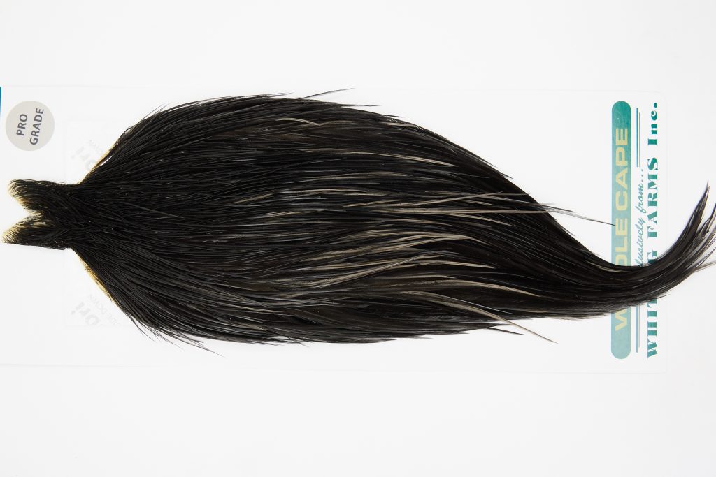 13038 Hebert Dry Fly Hackle Pro Grade Rooster Cape Black Ties Size 8-20