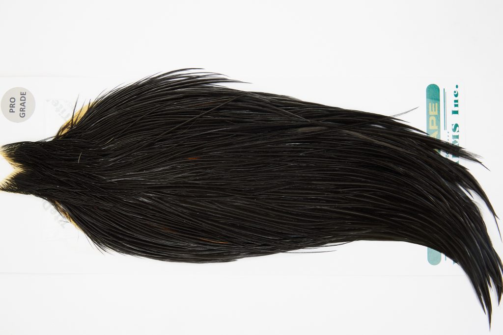 13039 Hebert Dry Fly Hackle Pro Grade Rooster Cape Black Ties Size 8-22