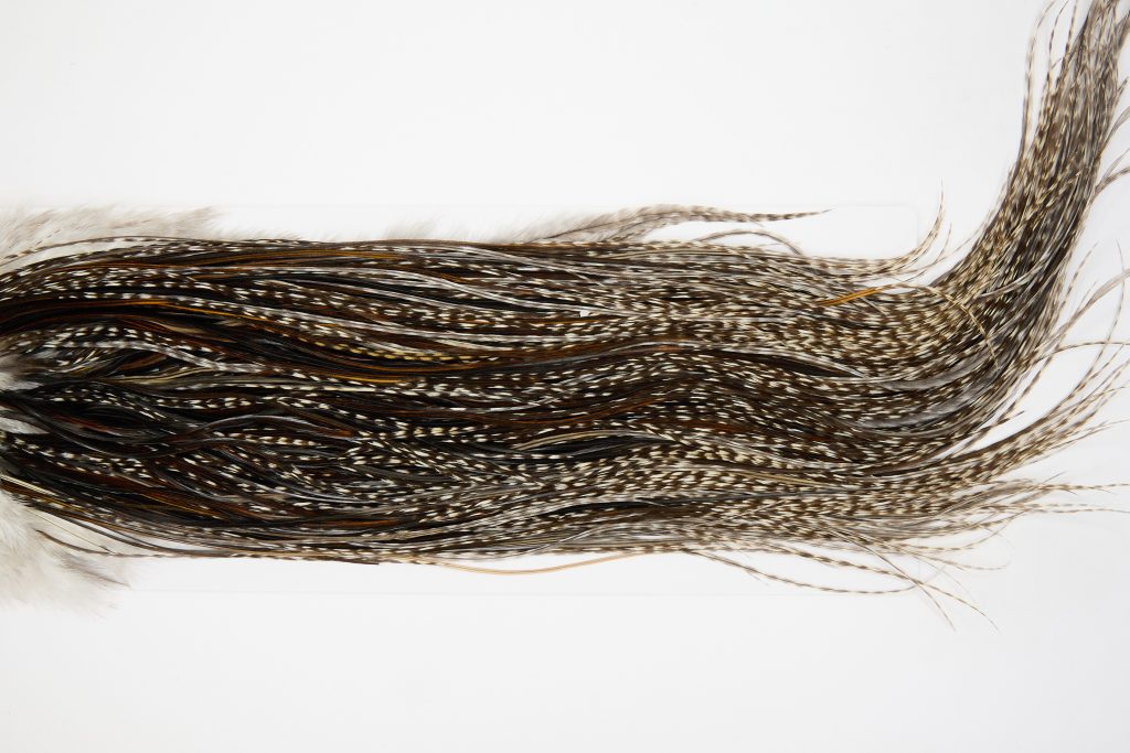 13068 Hebert Dry Fly Hackle Silver Grade Rooster Saddle Grizzly Variant Ties Size 14-18
