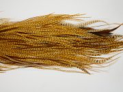 13075 Hebert Dry Fly Hackle Bronze Grade Rooster Saddle Barred Dark Ginger Ties Size 14-16