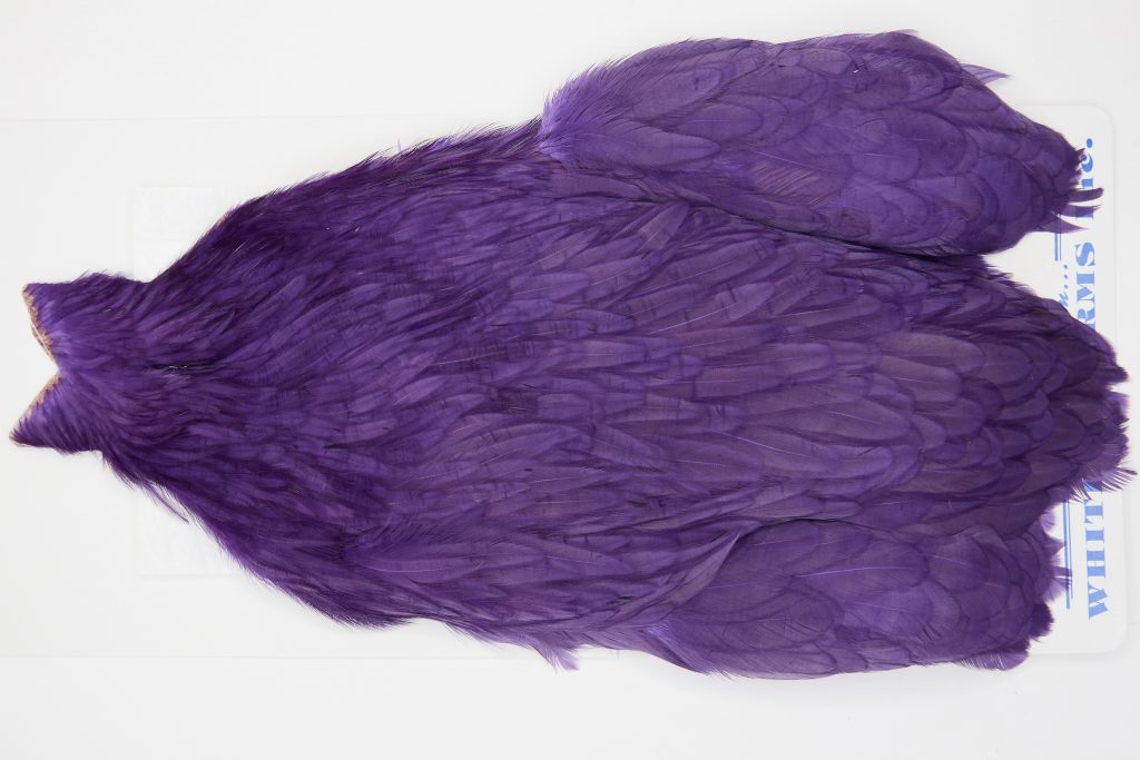 FWRC20 Freshwater Wet Fly Hackle Rooster Cape Purple